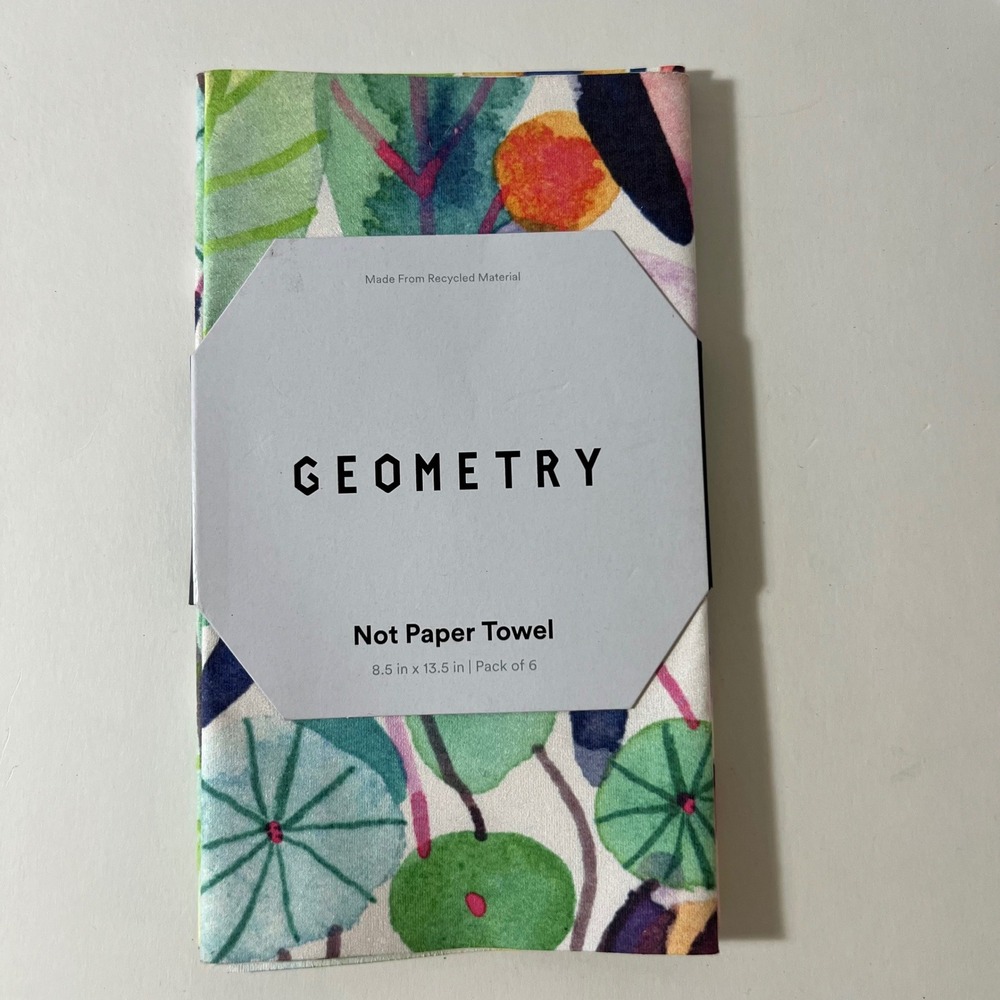 Geometry Not Paper Towel 8.5 x 13.5 Pack of 6 Round Lilly Pad Pattern